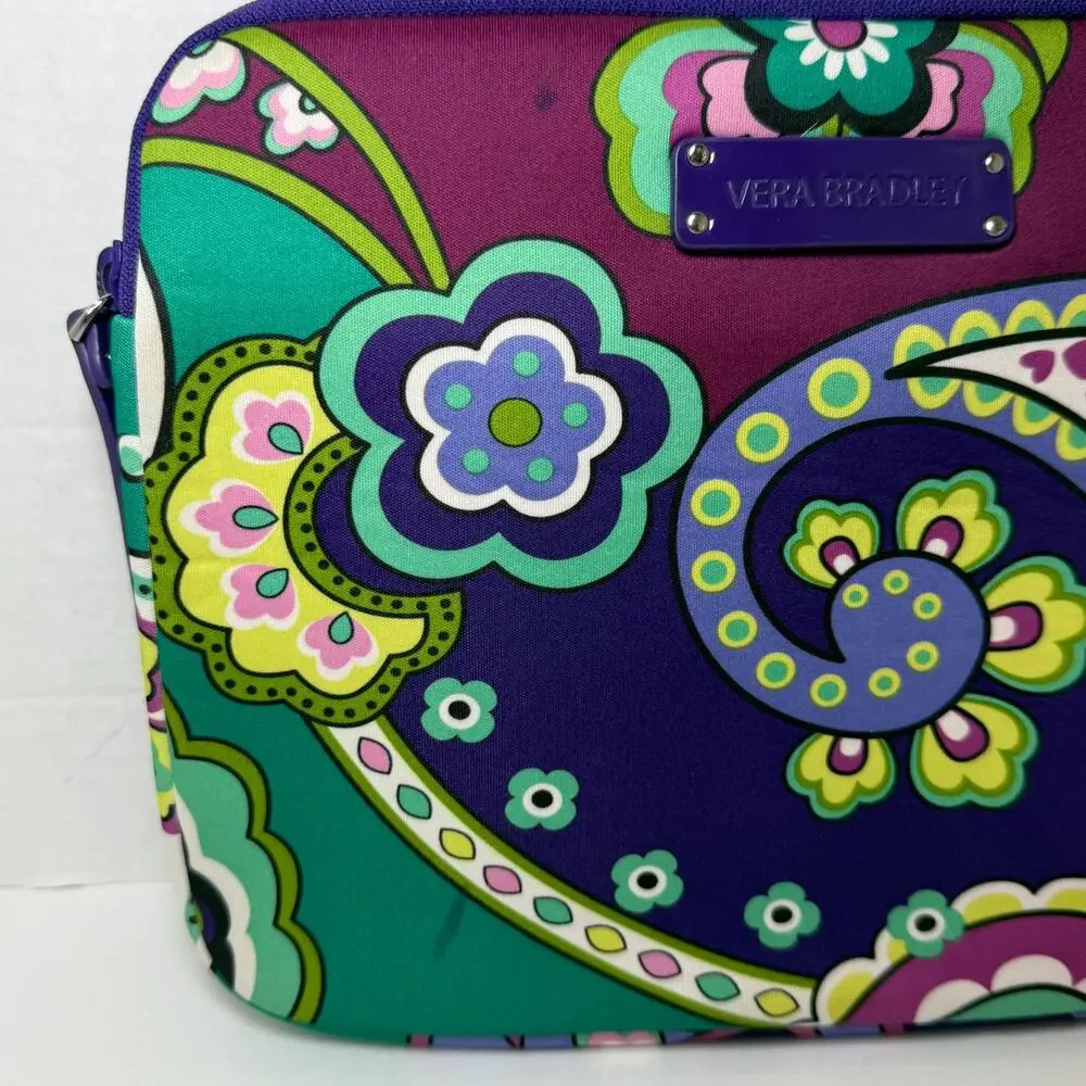 Vera Bradley Purple Heather Paisley Print Neoprene Tablet Sleeve Case
